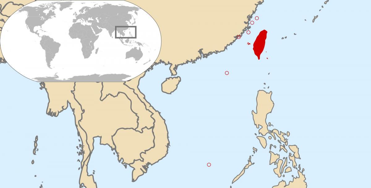 дэлхийн газрын зураг харагдаж байгаа Тайвань
