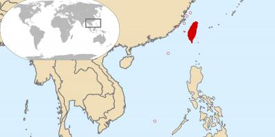 Дэлхийн газрын зураг харагдаж байгаа Тайвань
