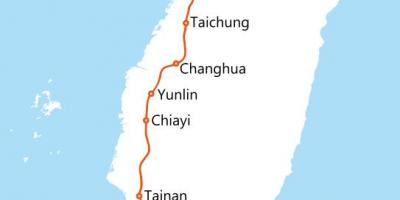 Тайвань өндөр хурд төмөр замын газрын зураг нь